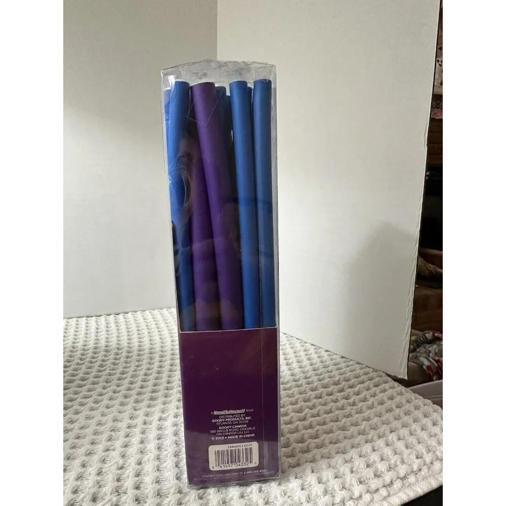 Goody Flexible 20 Rod No Heat Hair Rollers 2015 Open Box 2 Sizes Purple And Blue
